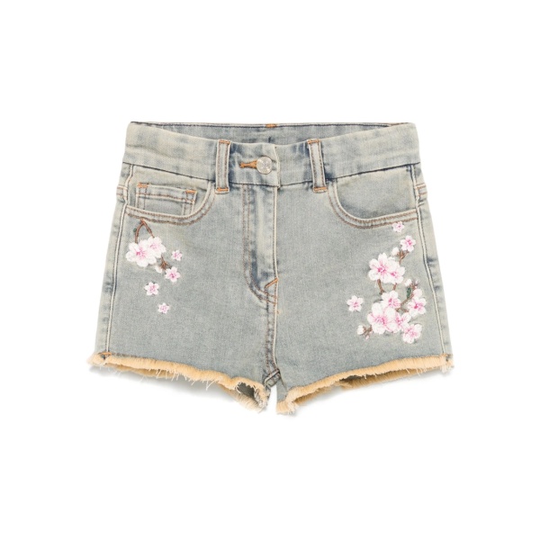 floral-embroidered shorts