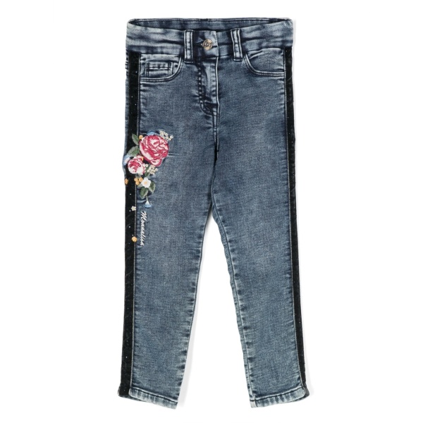 floral-embroidery jeans