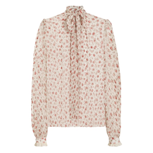 floral-print blouse