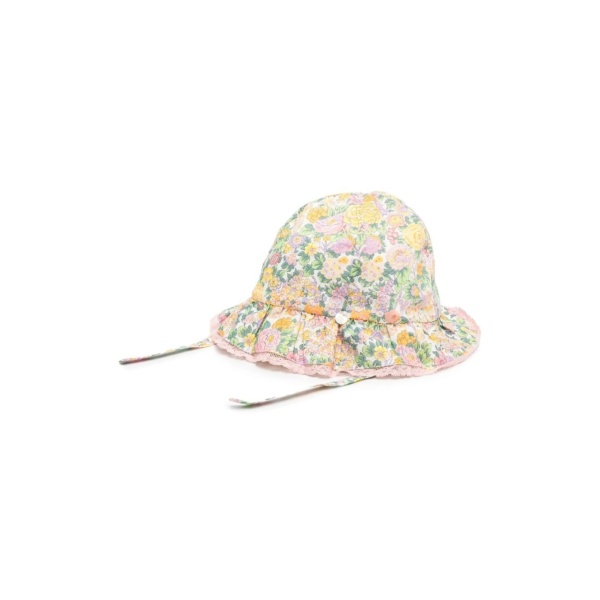 floral-print cotton sun hat