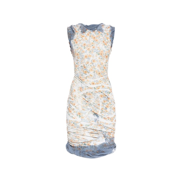 floral-print day dress