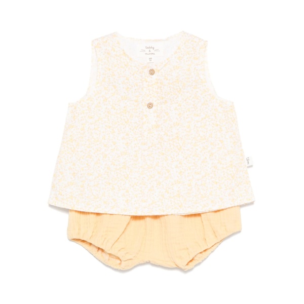 floral-print shirt and top set