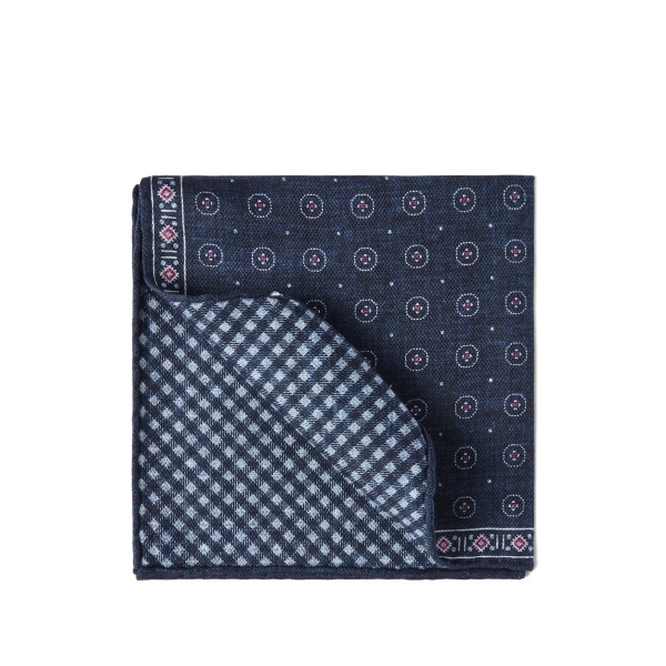 geometric-patterned silk pocket square