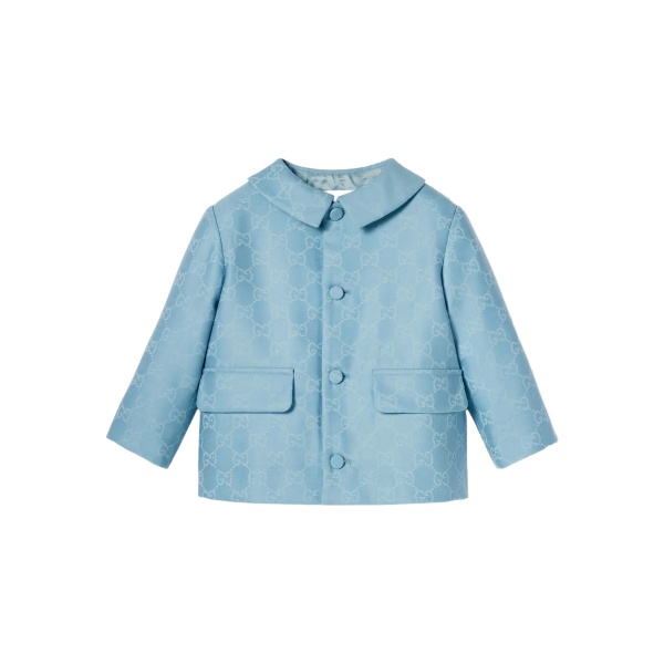 GG-pattern peter-pan collar jacket