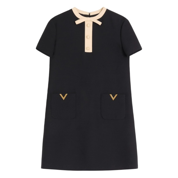 gold trim mini dress