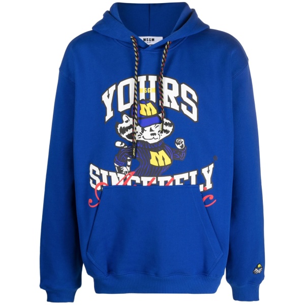 graphic-print cotton hoodie