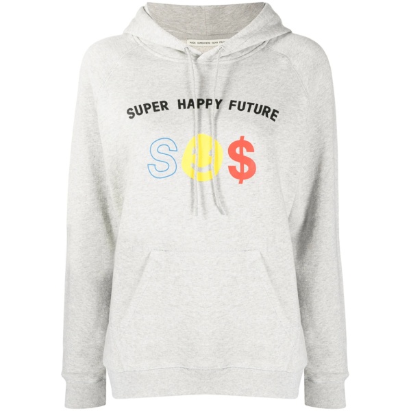 graphic-print cotton hoodie