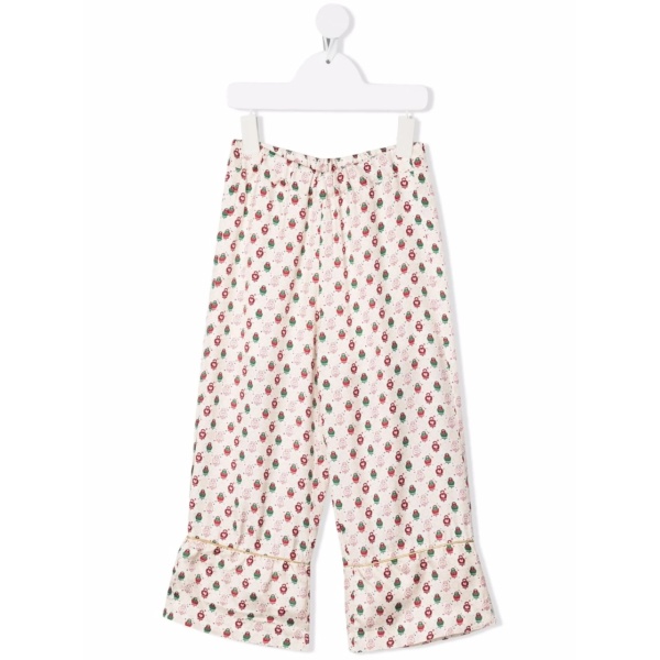 graphic-print wide-leg trousers
