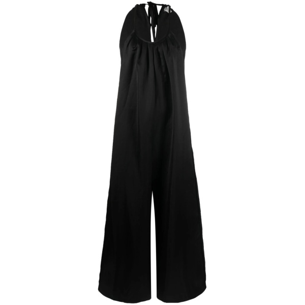 halterneck satin jumpsuit