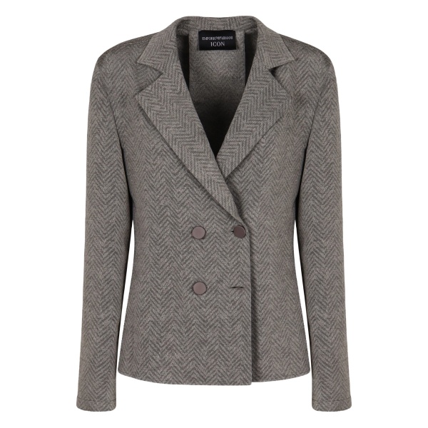 herringbone double-breasted jacket