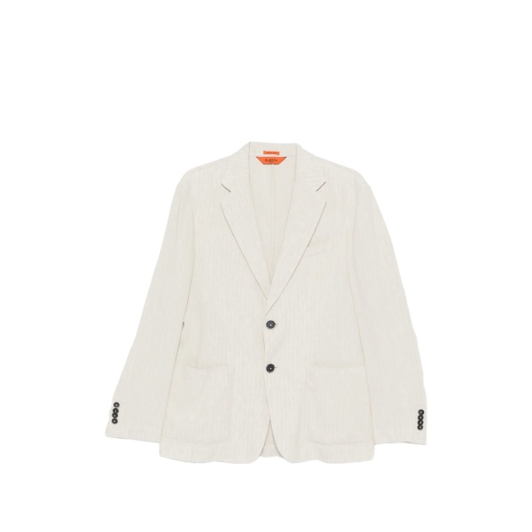 herringbone single-breasted blazer