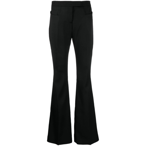 high-waist wool flared trousers