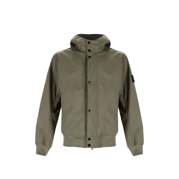 hooded button jacket