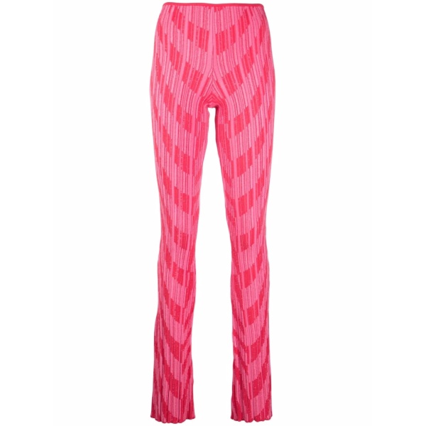 intarsia-knit flared trousers