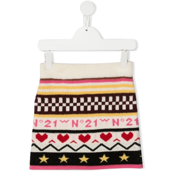 intarsia-knit skirt