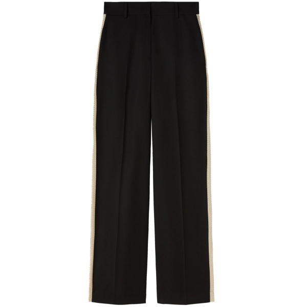 knit-tape straight trousers