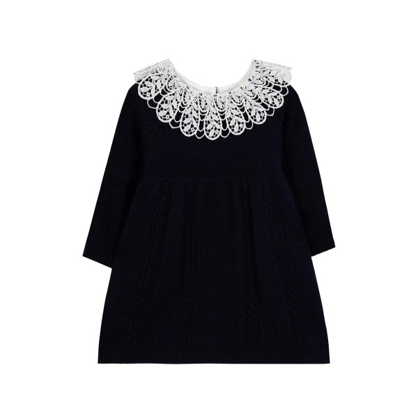 lace cable-knit dress
