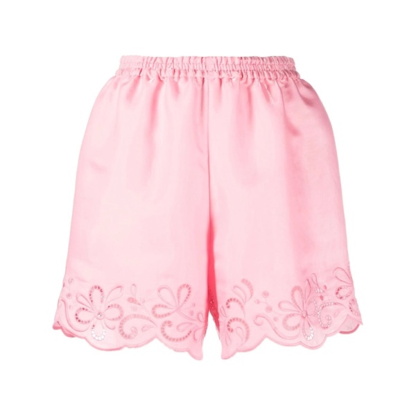 lace-trimmed shorts