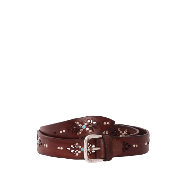 laser-cut studded leather belt