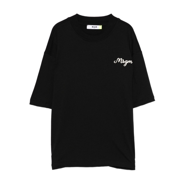 layered logo-embroidered T-shirt