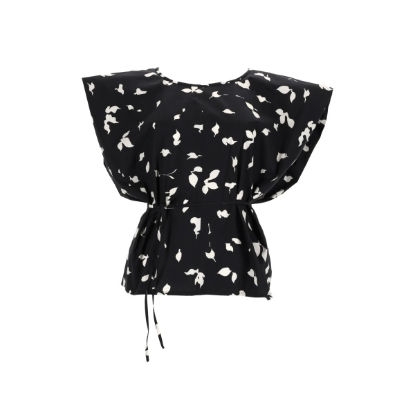 leaf-print blouse