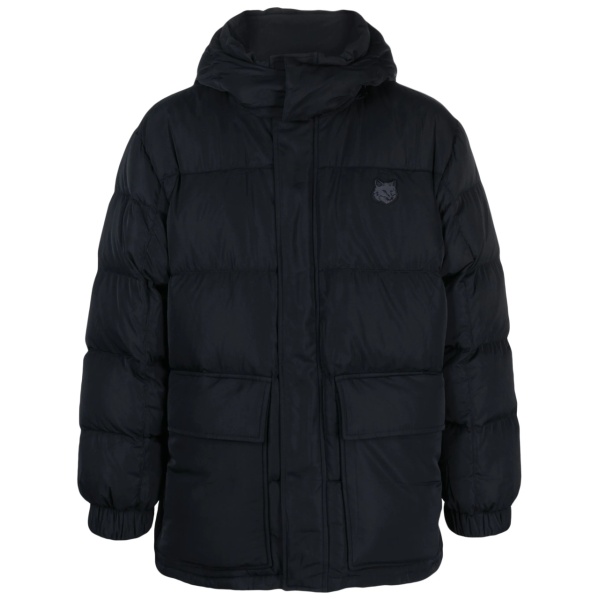 logo-appliqué hooded puffer jacket