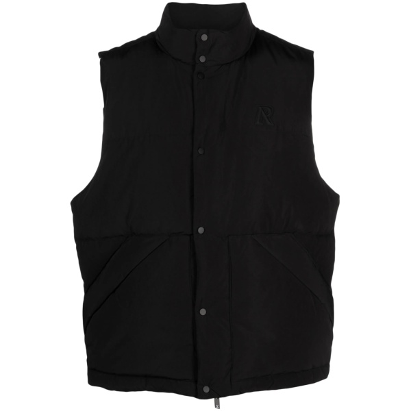 logo-appliqué quilted gilet