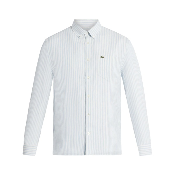 logo-appliqué striped shirt