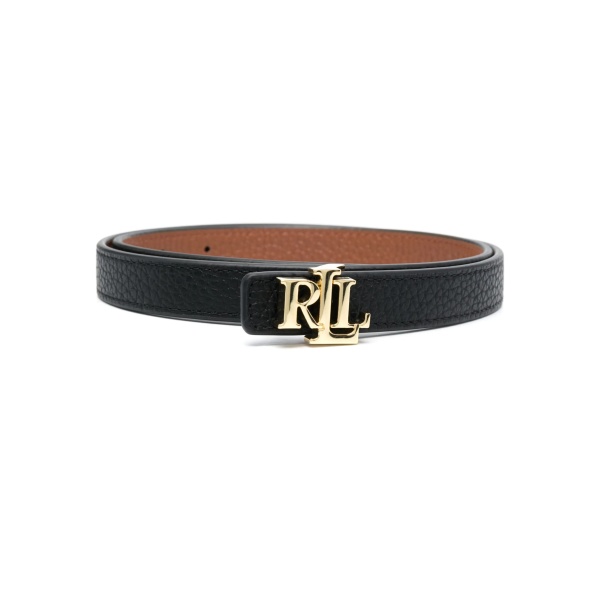 logo-buckle reversible leather belt