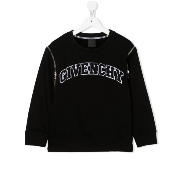 logo-embroidered crew neck jumper