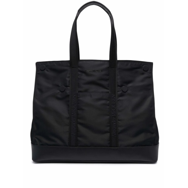 logo-embroidered tote