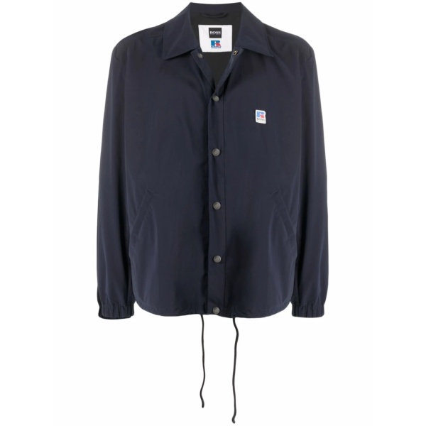 logo-patch lightweight shirt jacket