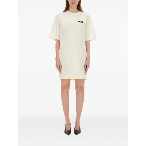 logo-patch mini dress