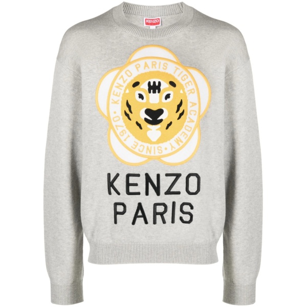 logo-patch wool-cotton sweatshirt