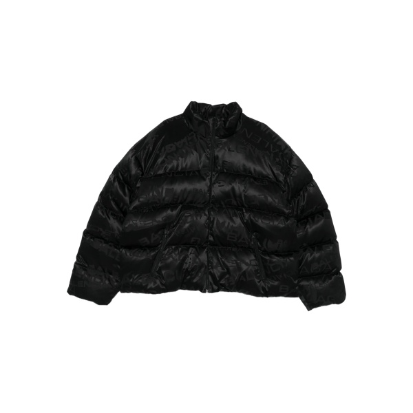 logo-pattern quilted jacket