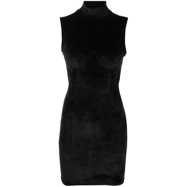 logo-plaque high-neck minidress