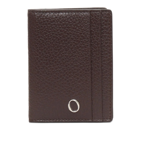 logo-plaque leather cardholder