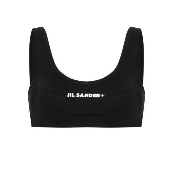 logo-print bikini top