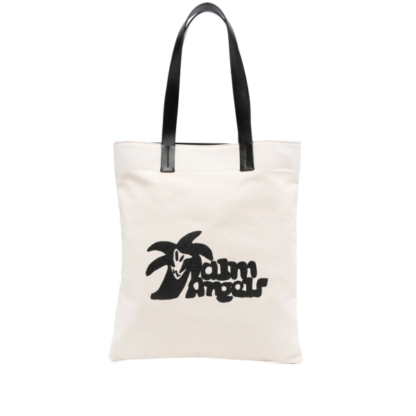 logo-print canvas tote bag