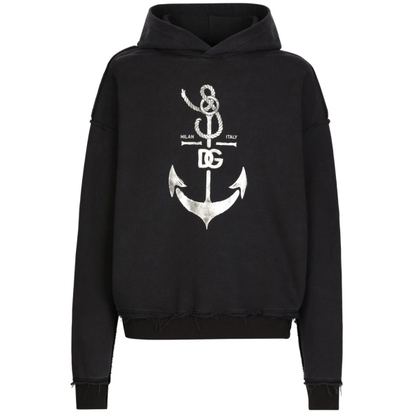 logo-print cotton hoodie