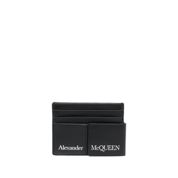 logo-print layered cardholder