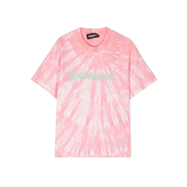 logo-print tie-dye cotton T-shirt
