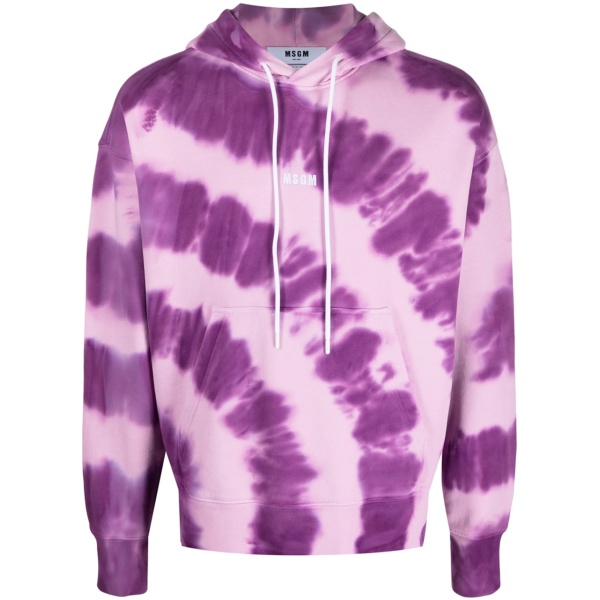 logo-print tie-dye hoodie