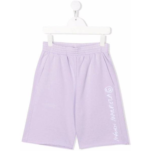 logo-print track shorts