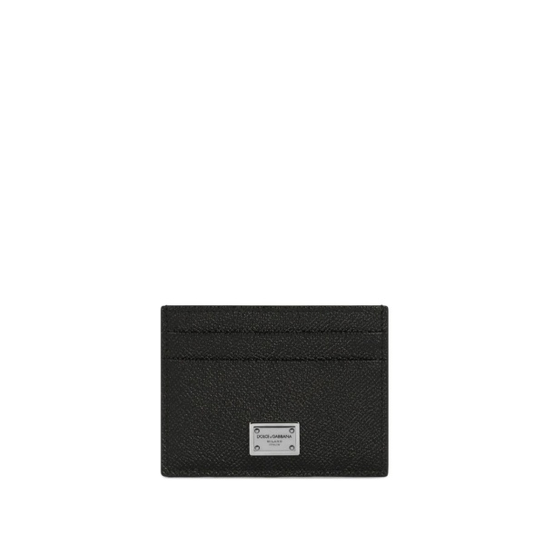 logo-tag leather card holder