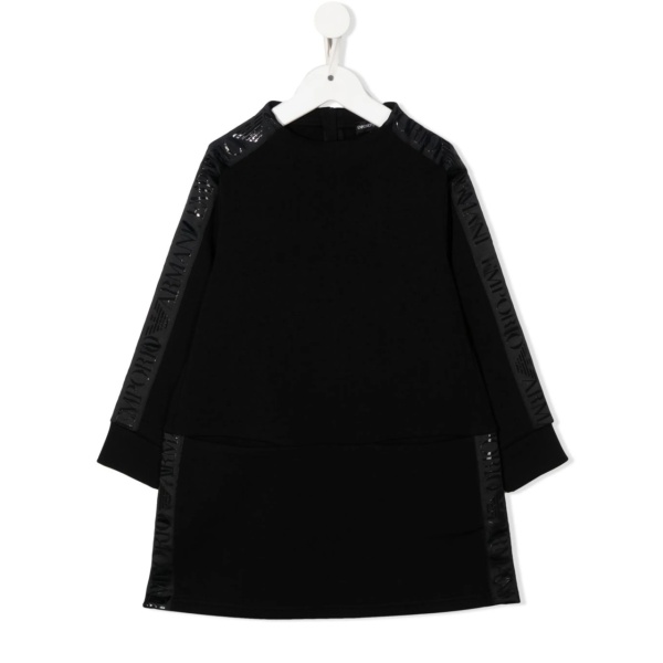 logo-tape long-sleeve dress