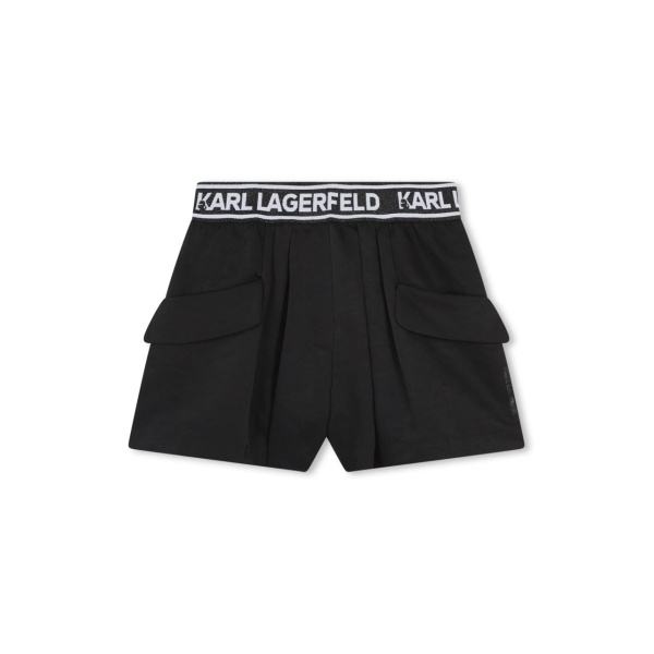 logo-waistband pleat-detail shorts