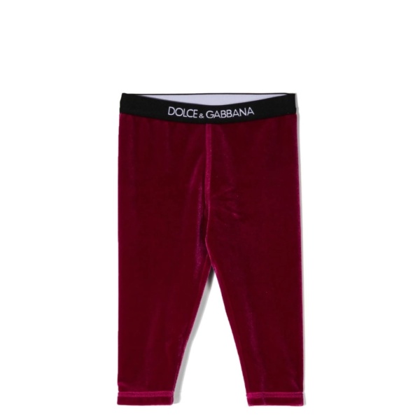 logo-waistband velour leggings