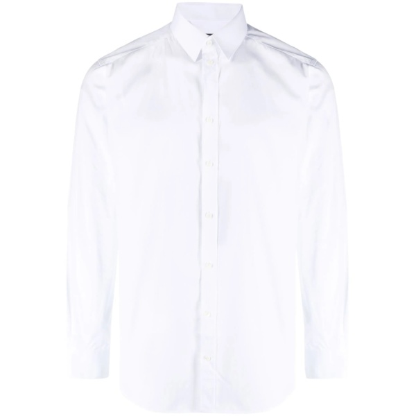 long-sleeve button-fastening shirt