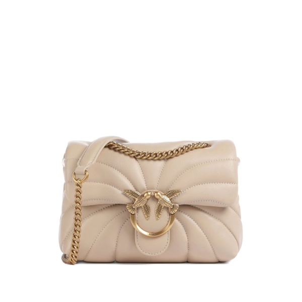 Love Puff quilted bird detail mini satchel
